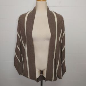 360 Cashmere Striped Cocoon Style Cardigan Size S